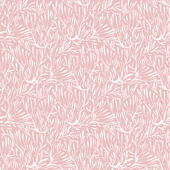Coral seaweed in the ocean or tree branches seamless pattern.