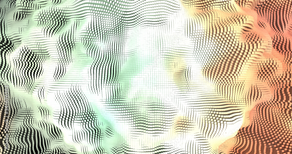 Wall mural abstract grid shape landscape background. 3d rendering