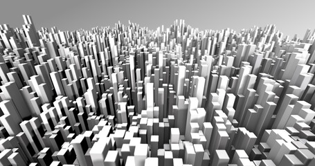 Abstract grid shape landscape background. 3D rendering