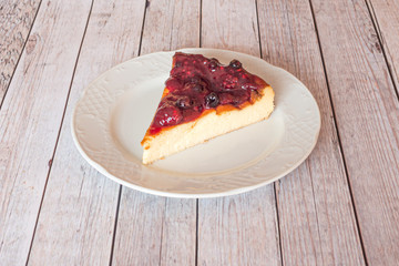 Portion of cheesecake