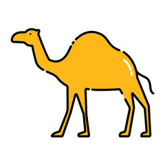Camel color line icon. Pictogram for web page, mobile app, promo. UI UX GUI design element. Editable stroke
