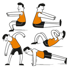 Characters by exercising at home