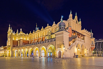Fototapeta na wymiar Sukiennice on the Main Market Square in Krakow, Poland