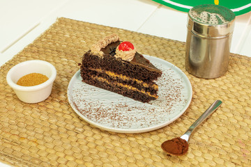 Image of delicious slice of chocolate cake