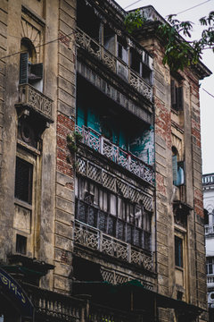 old building on the street s of kolkata india