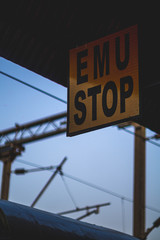 Fototapeta premium emergency stop sign in kolkata railway station