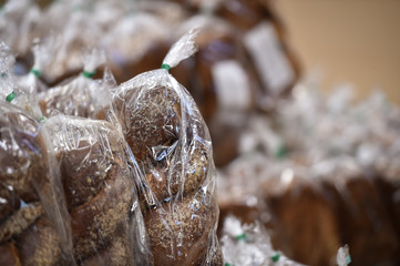 Sweet bread in a supermarket couple of days before the orthodox Easter, during the corona virus pandemic.