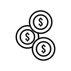 coins money dollars line style icon