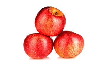 Fototapeta na wymiar Three isolated red apples on a white background with clipping path.