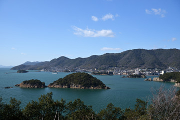 Fototapeta na wymiar Landscape of Sensui-jima Island in Tomonoura of Fukuyama City, Seto Inland Sea