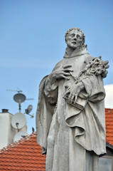 Fototapeta na wymiar Historical sculptures on Charles Bridge in Prague