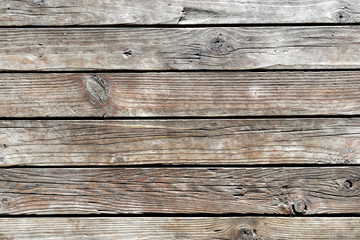 Fototapeta premium Texture of old weathered cracked wooden planks in close up. natural pattern with copy space for your design. Blank template