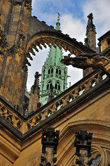 Fototapeta na wymiar The mesmerizing architecture of St. Vitus Cathedral in Prague