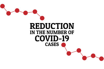 Reduction in the number of COVID-19 cases concept. Novel coronavirus pandemic. Template for background, banner, poster with text inscription. Vector EPS10 illustration.