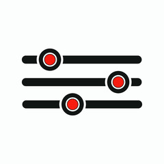 Equalizer sound music icon. Editable line vector. Linear symbol control panel volume level. Adjustment button icon vector..  Volume Control.
