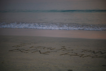 writings on the beach