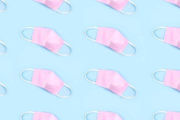 Pattern made from of medical reusable masks.