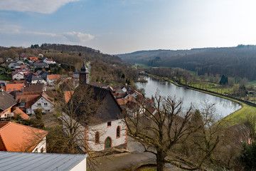 Blick über Lißberg, Stadt Ortenberg in der Wetterau in Hessen, Deutschland 