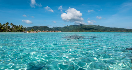 Lagoon landscape in Moorea, French Polynesia, South Pacific.