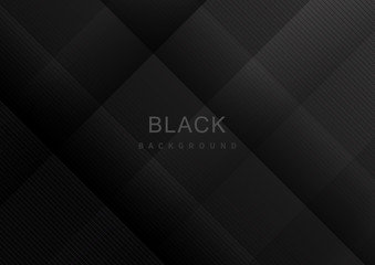 Abstract vector black and gray striped lines pattern on black background. Modern style.