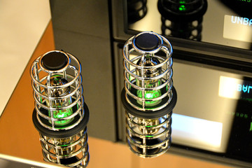 Two small electronic Vacuum tube amplifier.