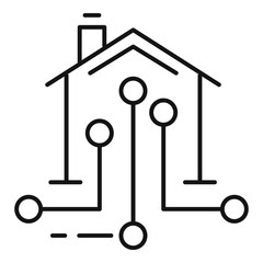 Autonomous house icon. Outline autonomous house vector icon for web design isolated on white background