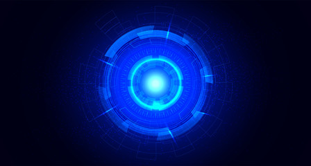Abstract Hi-tech communication background with HUD elements circle digital futuristic blue color gradient innovation of technology concepts. vector illustration.