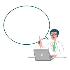 医師　医者　男性　パソコン  提案　空欄　空白