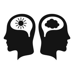 Mental bipolar disorder icon. Simple illustration of mental bipolar disorder vector icon for web design isolated on white background
