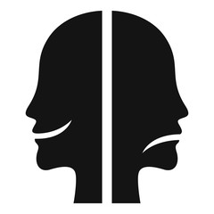 Naklejka na ściany i meble Bipolar disorder disease icon. Simple illustration of bipolar disorder disease vector icon for web design isolated on white background