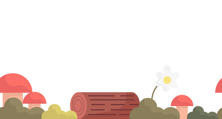 Seamless banner with flat natural elements.