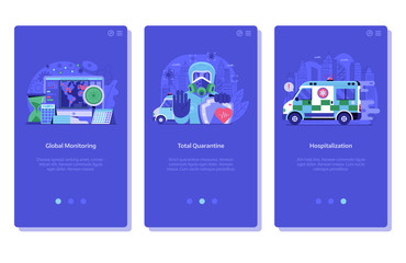 World Virus Pandemic UI Screens for Medical App
