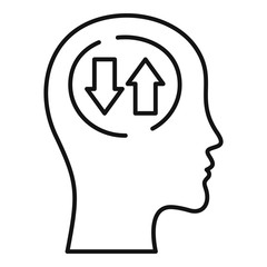 Personality bipolar disorder icon. Outline personality bipolar disorder vector icon for web design isolated on white background