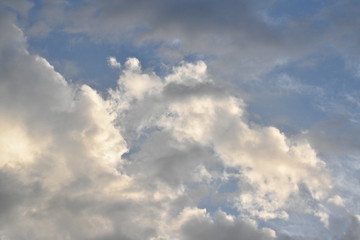 Air clouds in the blue sky with beautiful nature abstract background.