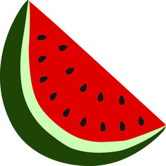 vector Illustration of ripe watermelon slice