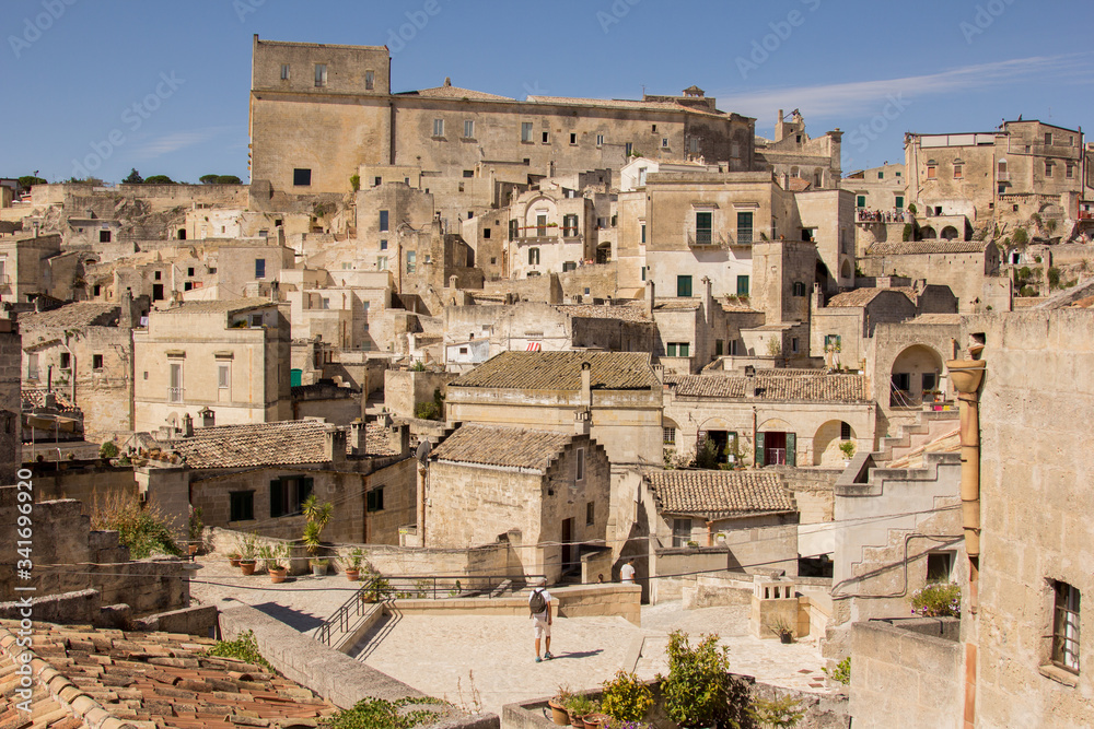 Wall mural Old town The Sassi di Matera are two districts of the Italian city of Matera, Basilicata