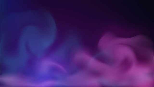 Background with steam or smoke with blue and pink highlight, clubs of colorful neon fog