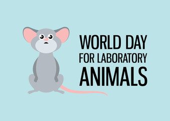 World Day for Laboratory Animals vector. Laboratory rat vector. Sad experimental mouse cartoon character. Experimental animal icon. Stop animal testing vector. Important day