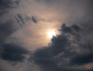 Dramatic clouds on the sky before storm