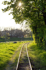 Fototapeta premium Children railway track