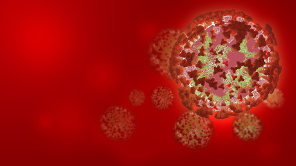 Corona virus 2019,3d render virus for background healthcare and medical with copy space