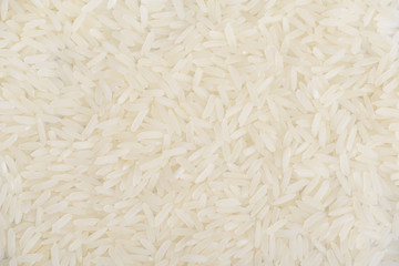 Close up of organic Thai Jasmine rice grain background