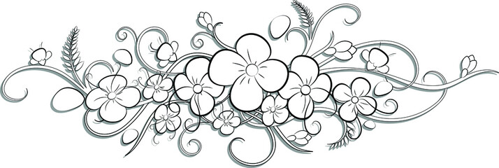vector illustration of a branch of a flower - 341700343