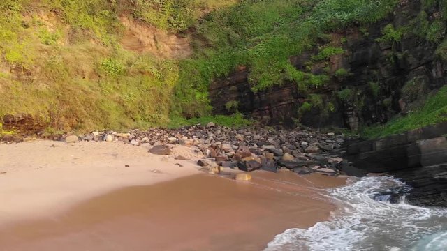 Thompsons Bay with water splashing against rocks in Ballito