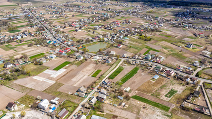 aerial view over the private houses