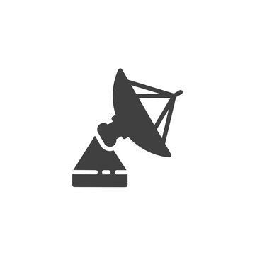 Satellite antenna vector icon. filled flat sign for mobile concept and web design. Parabola satellite Antenna glyph icon. Symbol, logo illustration. Vector graphics