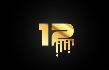 12 number logo icon for business and company