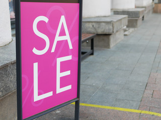 discounted street sign. SALE pink
