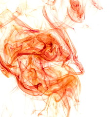 Red smoke on white background