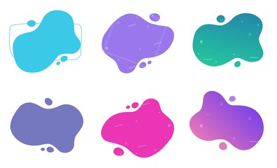 Abstract shape element design fluid background vector or creative liquid gradient geometric modern splash halftone figures for text copy space, idea of curvy backdrop for flyer or brochure colorful